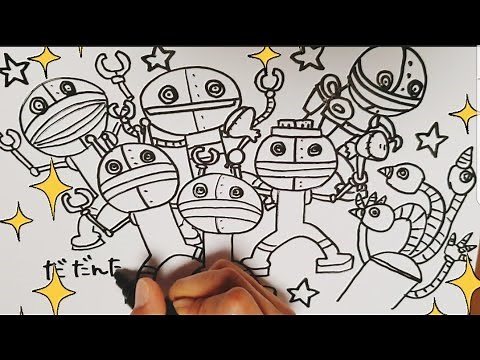 だだんだん大集合☆色々なだだんだんを描いてみたよ！みんなはどのだだんだんが好きかな？アンパンマンキャラお絵かき anpanman draw