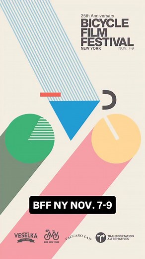 @bicyclefilmfestival is celebrating its 25th Anniversary in New York on November 7-9. BFF New York presents an all new curated short and feature-length film program. Documentaries, narratives, animations, award-winning directors, and emerging talents - all share equal billing. Take a journey around the globe celebrating the bicycle. Get tickets now at the link in the bio. @veselkanyc @veselka_racing @bikenewyork @stevevaccarolaw @transportationalternatives | Bicycle Film Festival