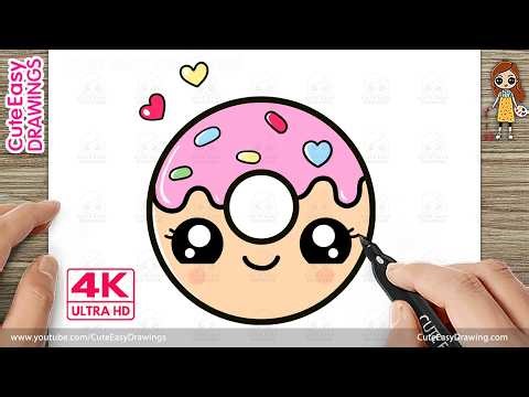 How to Draw a Donut- Cute and Easy Step by Step Drawing for Kids and Toddlers!