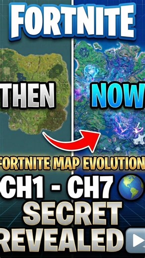 Fortnite Map Evolution (Ch1 - Ch7) 🌎 #fortnite #fortnitechapter6 #gamingshorts