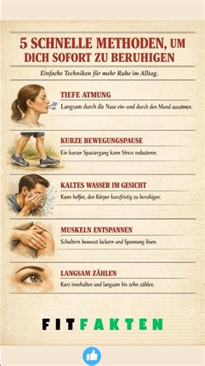 5 schnelle Methoden, um dich sofort zu beruhigen 🧘‍♂️⚡ #FitFakten