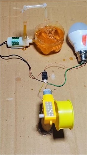 Using gear motor power to drive a pump and LED light #dcmotor #youtubeshorts #shorts