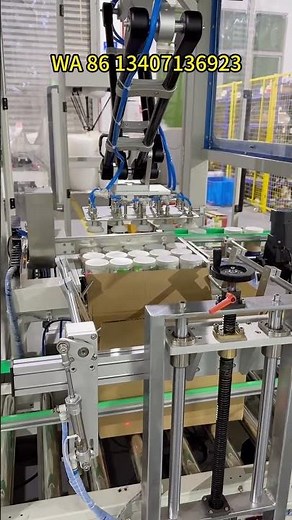 Maximum load capacity: 25kg - Jar crating and palletizing line #packagingmachine #casepacker