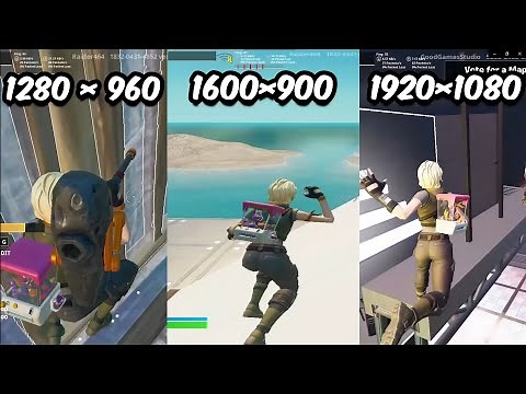 Fortnite Resolution Comparison: 1280x960 vs 1600x900 vs 1920x1080