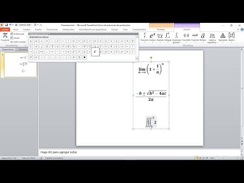 Cómo escribir fórmulas y ecuaciones Matemáticas en Power Point
