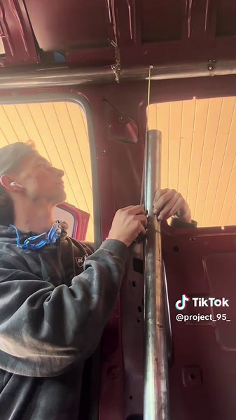 B- Pillar Top window bar mocked up #customfabrication #1995fordf150 #projecttruck #lsswapped #prerunnersoftiktok #fyp #rollcage #4140chromoly #tigwelder