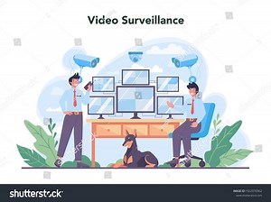 Security Guard Concept Set Surveillance Ptrotection Stock Vector (Royalty Free) 1922070962 | Shutterstock