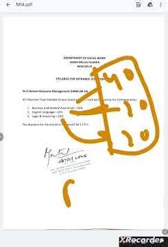 JAMIA M.A HUMAN RESOURCE MANAGEMENT ENTRANCE SYLLABUS 2026