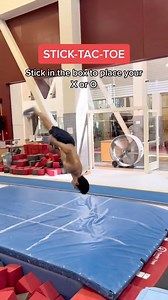 189K views · 450 reactions | This challenge was so fun  Idea By: @bartdeurloo In this video: @kaien_orion08 #challenge #tictactoe #fail #gymnastics #gymnast #trampoline #fails #stick #stickit #flip #fitness #tramp | Ian Gunther | Facebook