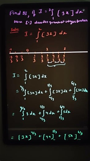 greatest Integer Function and integration type question solved 12th Maths
