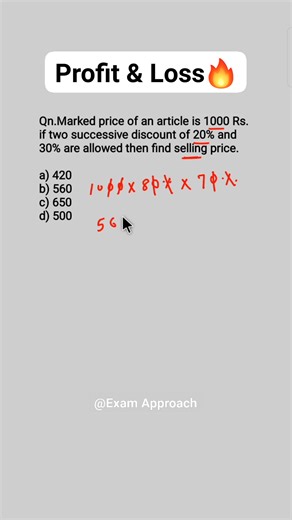 58K views · 960 reactions | Profit & Loss short trick✅ | Exam Approach | Facebook