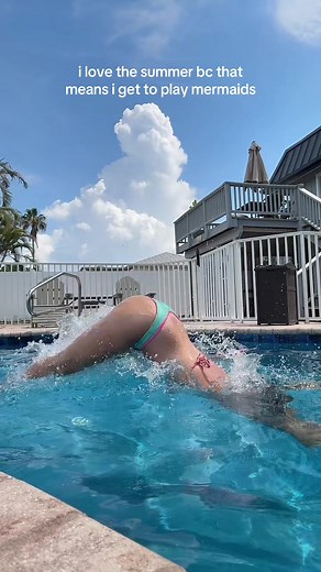 my shellphone fell in the water during this, ig she wanted to be a mermaid too #mermaids #h2o #summer #pool