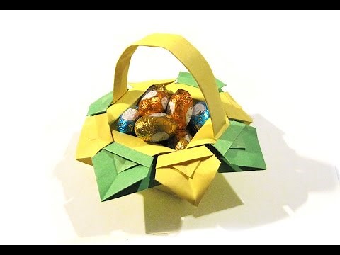 Easter Origami Basket - very easy origami - How to make an origami basket