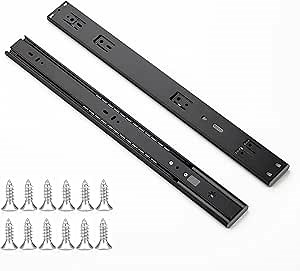 Ravinte 18 Inch Soft Close Drawer Slides 1 Pairs 2 Pack Black Full Extension Ball Bearing Drawer Glide Side Mount