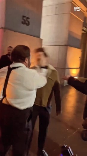 SHRED on Instagram: "Extremely obese guy who thinks he’s tough smacks @womanpropaganda - Nick Fuentes & sneako were also there outside of the New York YRC with him. I hope that no life gets arrested!"