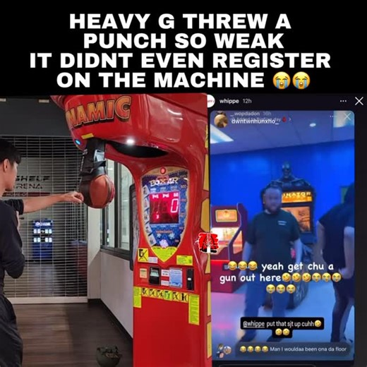 STL RAP VIDEOS on Instagram: "Look like #HeavyG need to hit the weight room after the punch he threw was so weak it didn’t even register on the machine 😭😭😭 FOLLOW OUR BACKUP : @thestlrapscene @dastreetnews"