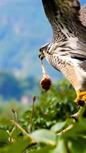 Falcon fly away with meat 😳 #wildlife #nature #natgeowild #birds #birdwatching #birdsofprey #reelsfypシ Freaky Wildlife & Nature | Dream Birds