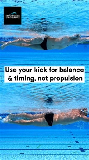✅The kick in swimming is not primarily for propulsion, but for balance and timing. ✅For most adults and triathletes, the kick is there to support and not to propel. ✅The arms, rotation, and coordination are more important for moving forward in swimming. ✅The effort level of the kick should be relatively low, focusing on balance and timing rather than power. Work with me to improve your swimming technique (for faster times). Link in bio. #swimmingcoach #SwimFaster #kicktiming #freestyletechnique 