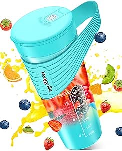 Portable Blender for Shakes and Smoothies, Ultra Sharp 6 Blades and 16 Oz Personal Blender with Rechargeable Type-C, 4000 mAh Personal Size Blenders with BPA Free, Mini Blender Bottle for Sports/Travel/Home/Gym/Office