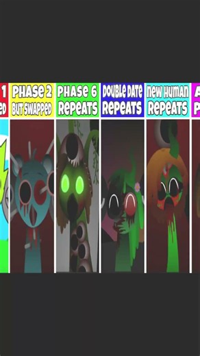 Sprunki Phase 1, 2, 6, Double Date & New Human All Repeat After Phase 3 #sprunki #sprunkimod#shorts
