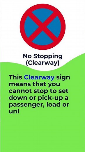 No Stopping (Clearway) Traffic & Road Sign