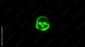 simple circle prohibition Not Allowed Sign . Skull stamp and hand stamping impact isolated animation. Danger, warning, piracy and toxic symbol.