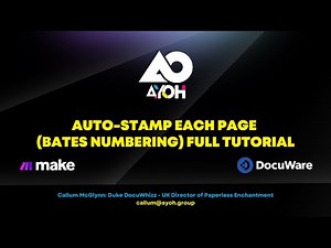 Auto Stamp on Each Page (Bates Numbering) a Document - DocuWare & Make.com - FULL TUTORIAL