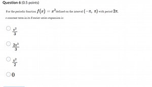 For the periodic function f(x) = x^2 defined on the interval (-... | Filo