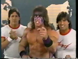 Ultimate Warrior & Strike Force Promo on Demolition & Fuji (05-21-1988)