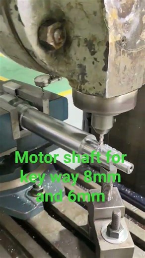 motor shaft for key way fabricate 8mm and 6mm #milling #machine #like