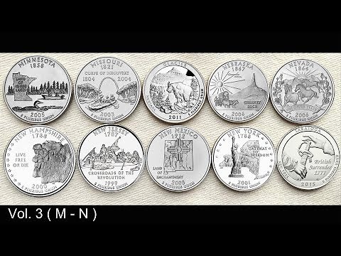 United States Mint's 50 State Quarters coin collection in Alphabetical order | Vol 3 ( M - N )
