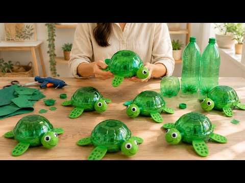 🐢 Look How I Did a Turtle with Plastic Bottles and Spoons! DIY