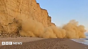 West Bay cliff fall blocks beach on Dorset's Jurassic Coast