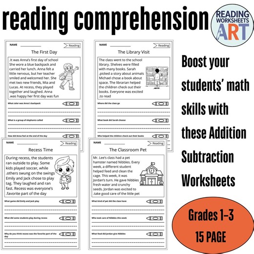 Reading Comprehension Passages: Grades 1-3 ELA Practice (PDF Download) - Etsy UK