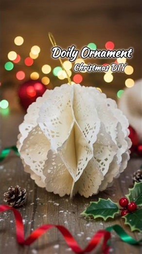Easy Paper Doily Christmas Ornament 🎄 DIY decor