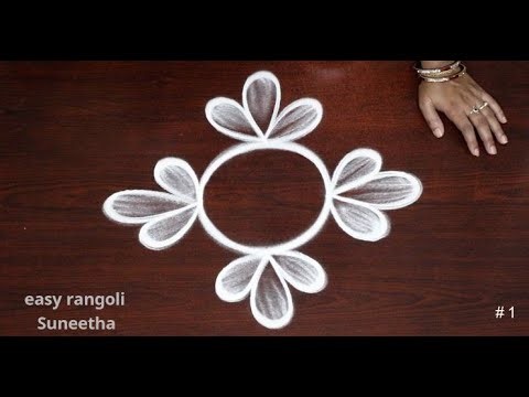 Creative Freehand Kolam rangoli Art designs🌺easy muggulu🌺small rangoli for Daily use