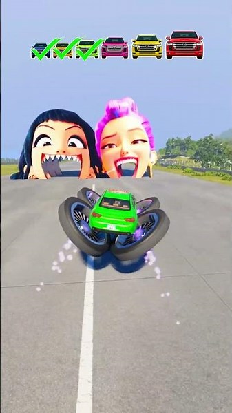 Big & Tiny Cars vs ZOEY & Rumi 😱🚗💗 | BeamNG.drive