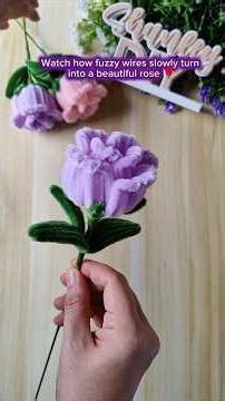 Fuzzy Wire Rose Tutorial fuzzywireflowers #fuzzywirecrafts