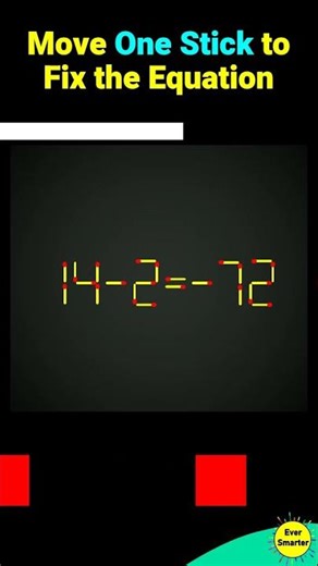 Matchstick puzzle with answer | Math puzzle game | Fix The Equation by moving 1 stick | Improve IQ