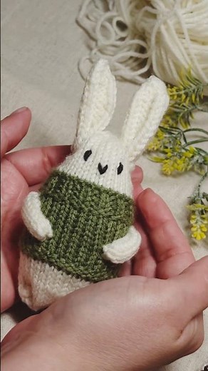 Assembling my knitted Easter bunny