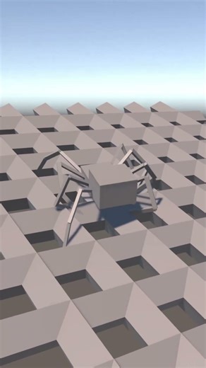 IK/physics based spider walks on nets #blender #animation #3danimation #lore #art