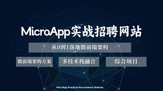 【高级进阶】从0到1落地微前端架构-MicroApp实战招聘网站，微前端架构方案 多技术栈融合 综合项目