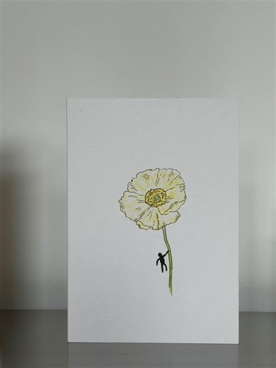 Yellow Poppy Card - Etsy