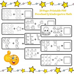 Fun Math Worksheets: Color and Add Activities (preschool & Kindergarten Printable PDF) - Etsy Australia