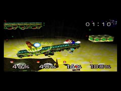 Super Smash Bros 64 Batallas - Ness vs Mario vs Samus vs Fox