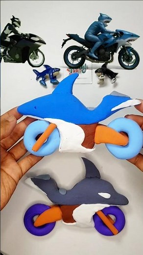 Italian Brainrot Color Mixing tralalero tralala and orcalero orcala Motorbike madeof clay satisfying