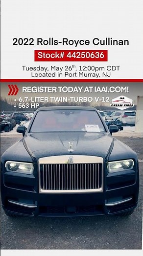 ✨2022 Rolls-Royce Cullinan up for grabs! Check out the specs and bid now at iaai.com!