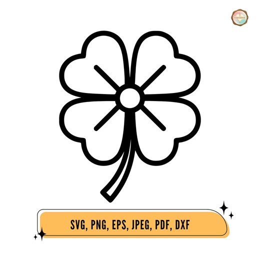 Four Leaf Clover Outline Graphic, St. Patrick's Day Clipart (digital Download) - Etsy