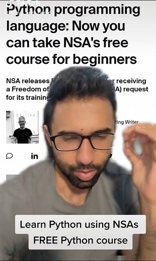 Learn Python using NSA's FREE Python Course