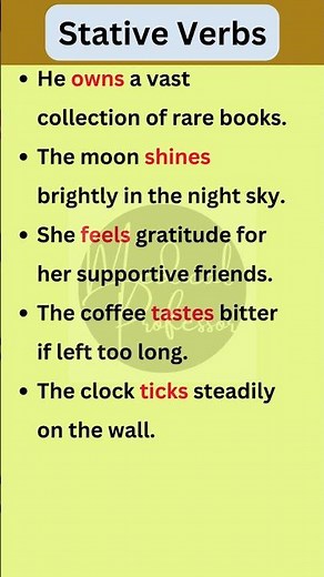 How to Use Stative Verbs in English #grammar #shorts